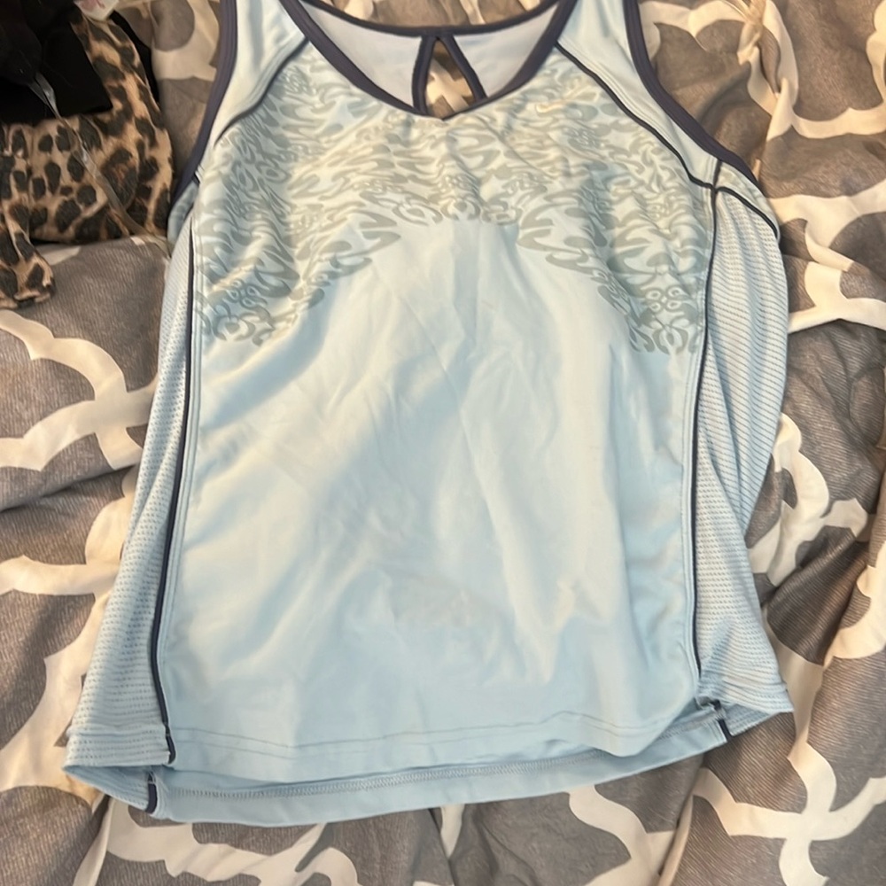 Nike Athletic top light blue size large.